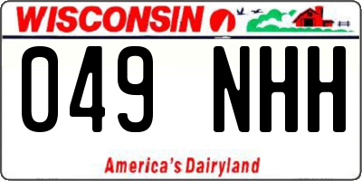 WI license plate 049NHH