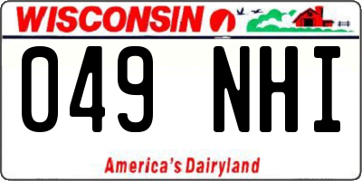 WI license plate 049NHI