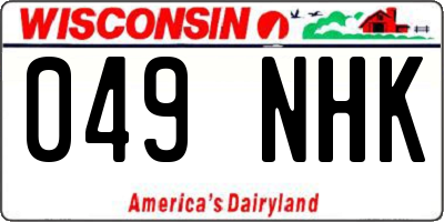 WI license plate 049NHK
