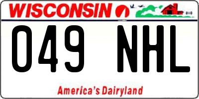 WI license plate 049NHL
