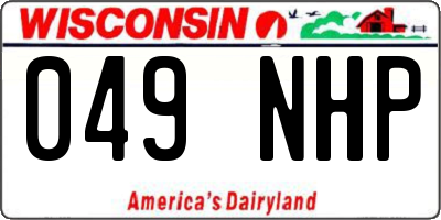 WI license plate 049NHP
