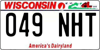WI license plate 049NHT