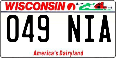 WI license plate 049NIA