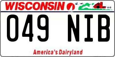 WI license plate 049NIB