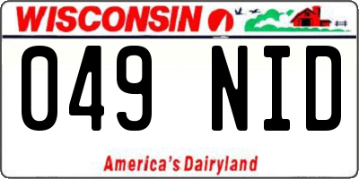 WI license plate 049NID