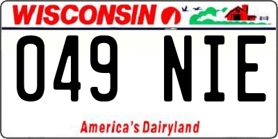 WI license plate 049NIE