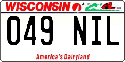 WI license plate 049NIL