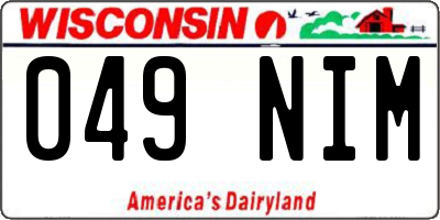 WI license plate 049NIM