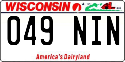 WI license plate 049NIN