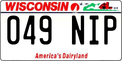 WI license plate 049NIP