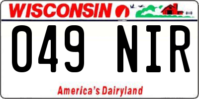 WI license plate 049NIR