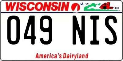WI license plate 049NIS