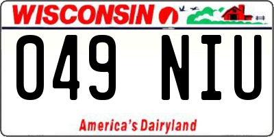 WI license plate 049NIU