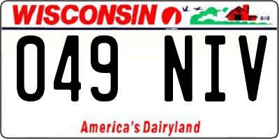 WI license plate 049NIV