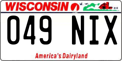 WI license plate 049NIX