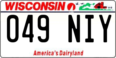 WI license plate 049NIY