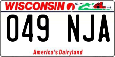 WI license plate 049NJA