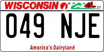WI license plate 049NJE
