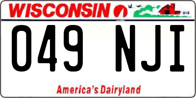 WI license plate 049NJI