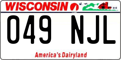 WI license plate 049NJL
