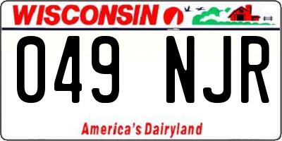 WI license plate 049NJR