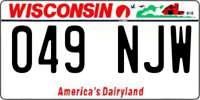 WI license plate 049NJW