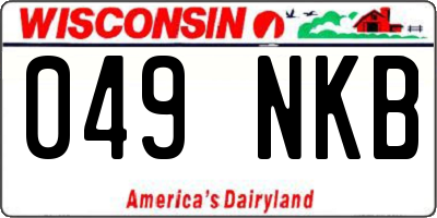 WI license plate 049NKB