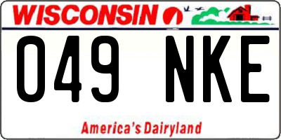 WI license plate 049NKE