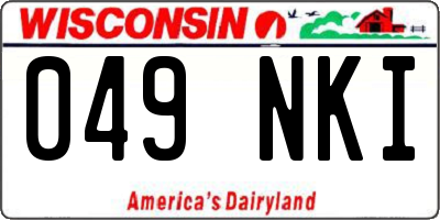 WI license plate 049NKI