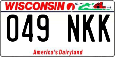 WI license plate 049NKK
