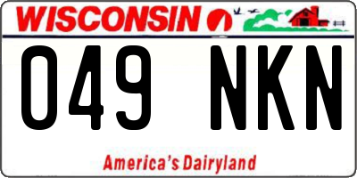 WI license plate 049NKN