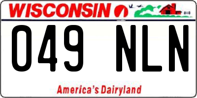 WI license plate 049NLN