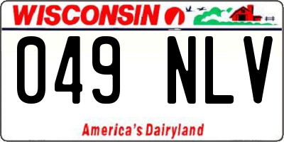 WI license plate 049NLV