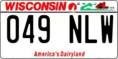 WI license plate 049NLW