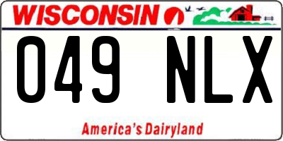 WI license plate 049NLX
