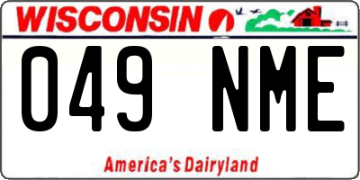 WI license plate 049NME