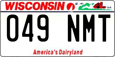 WI license plate 049NMT