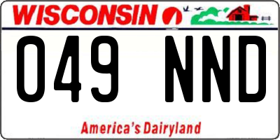 WI license plate 049NND