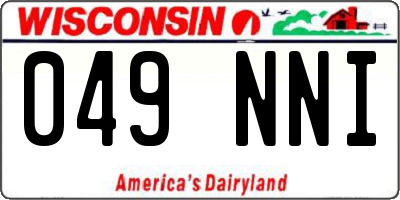 WI license plate 049NNI