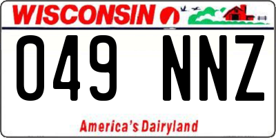 WI license plate 049NNZ
