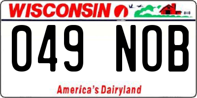 WI license plate 049NOB