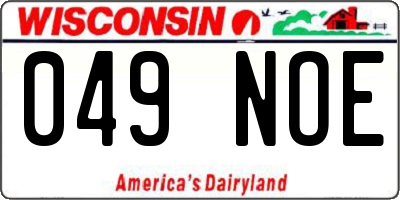 WI license plate 049NOE