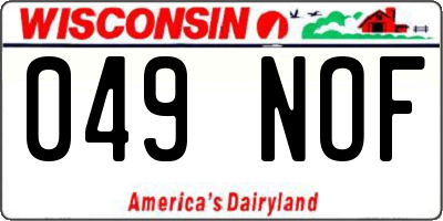 WI license plate 049NOF