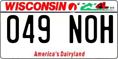 WI license plate 049NOH