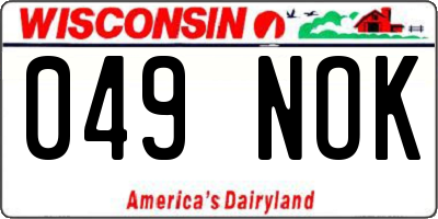 WI license plate 049NOK