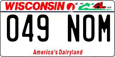 WI license plate 049NOM