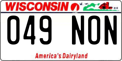 WI license plate 049NON