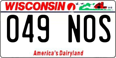 WI license plate 049NOS