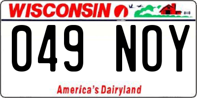 WI license plate 049NOY