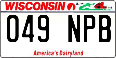 WI license plate 049NPB